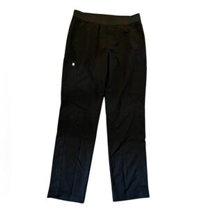 FIGS Technical Collection Womens Scrubs Pants Black Multi-Pockets Drawstring L
